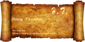 Hang Tivadar névjegykártya